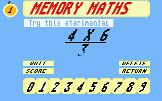 Maths Mania! atari screenshot