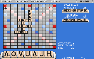 Micro Scrabble atari screenshot