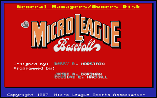 Microleague Baseball II atari screenshot
