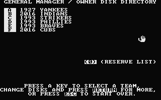 Microleague Baseball II atari screenshot