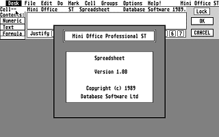 Mini Office Professional Spreadsheet atari screenshot