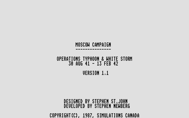 Moscow Campaign - Typhoon & White Storm 30 Aug 1941-13 Feb 1942