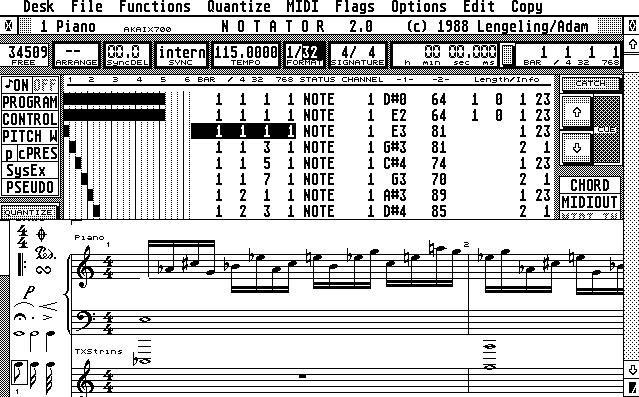 Notator SL atari screenshot