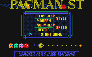 Pacman ST atari screenshot