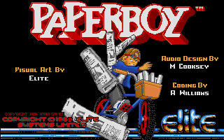 Paperboy atari screenshot