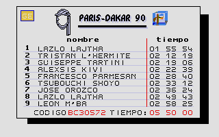 Paris Dakar 1990 atari screenshot