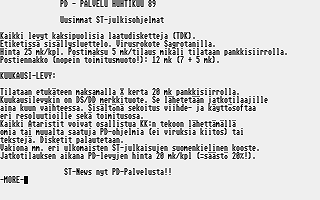 PD-Palvelu Kuukausilevyke 1989 / 04 atari screenshot