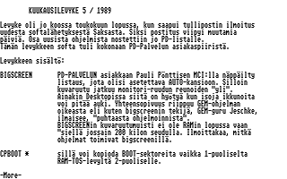 PD-Palvelu Kuukausilevyke 1989 / 05
