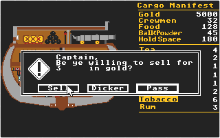 Pirates of the Barbary Coast atari screenshot