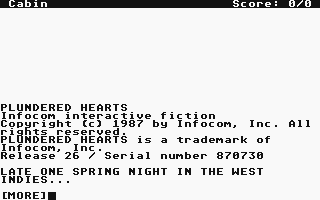 Plundered Hearts atari screenshot