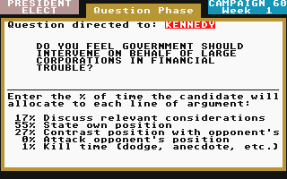 President Elect - 1988 Edition atari screenshot