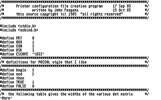 Printer Configuration File Creation Program