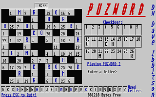 Puzword atari screenshot