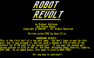 Robot Revolt atari screenshot