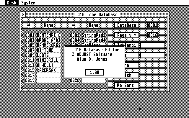 Roland D10 Editor atari screenshot