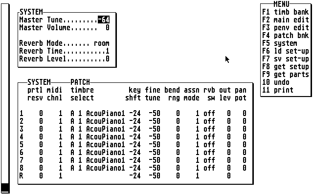 Roland MT32 Editor atari screenshot