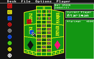 Casino Roulette atari screenshot