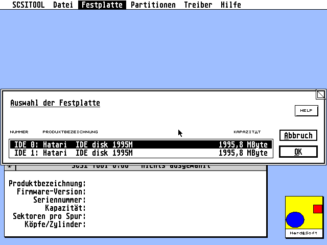 SCSI Tool atari screenshot