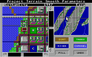 Sim City - Terrain Editor atari screenshot