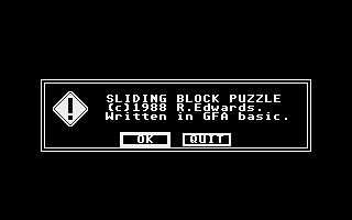 Sliding Block Puzzle atari screenshot