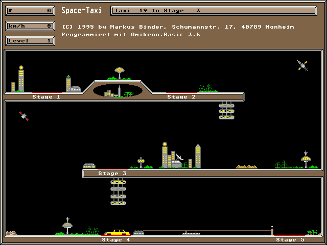 Space Taxi atari screenshot
