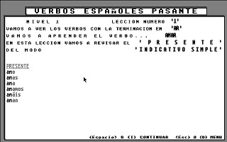 Spanish Verb Tutor atari screenshot