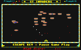 ST Invaders atari screenshot