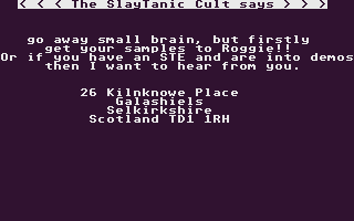 Slaytanic Cult Demo V atari screenshot