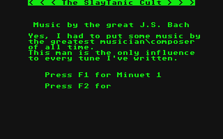Slaytanic Cult Music Demo - J.S. Bach atari screenshot