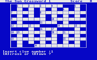 Sun Crossword (The) atari screenshot