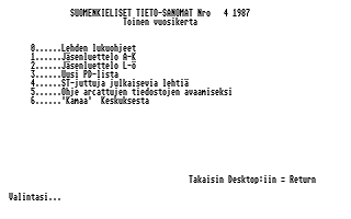 Suomenkieliset Tietosanomat 1987 / 4