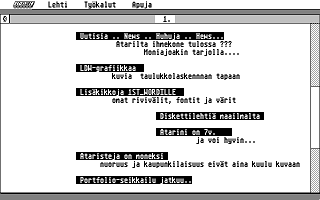Suomenkieliset Tietosanomat 1992 / 2 atari screenshot