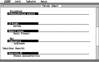 Suomenkieliset Tietosanomat 1992 / 3 atari screenshot