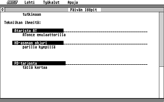 Suomenkieliset Tietosanomat 1992 / 3 atari screenshot