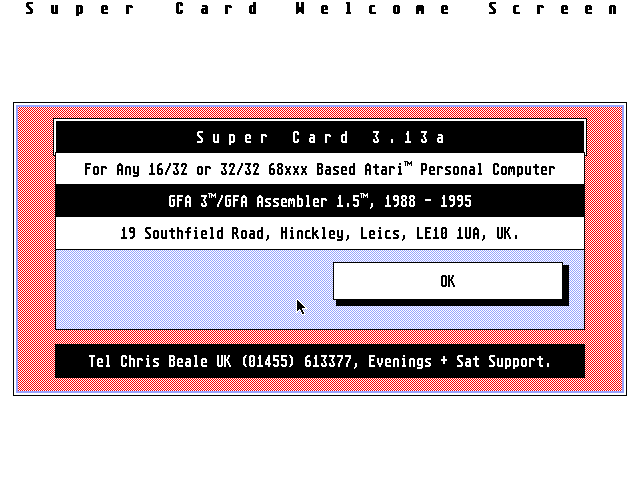 Super Card atari screenshot