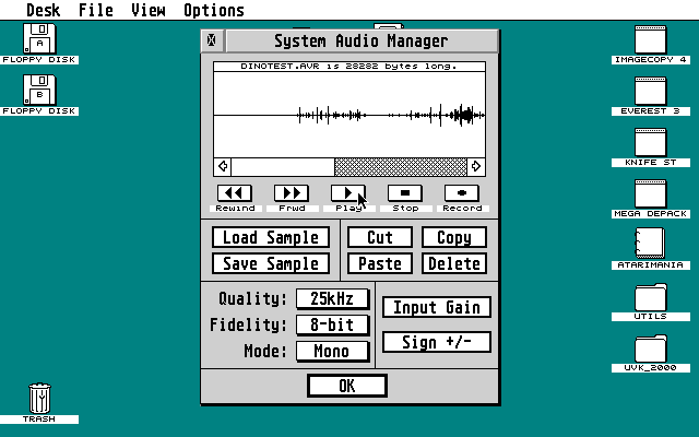 System Audio Manager atari screenshot