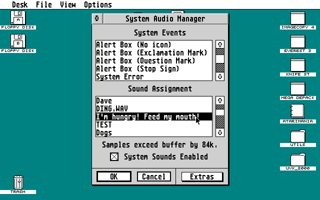 System Audio Manager atari screenshot