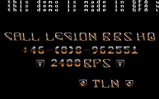 Legion BBS HQ Demo II atari screenshot