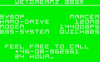 Wet Dreamz BBS Demo IV atari screenshot