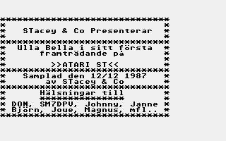 Ulla Bella i sitt första framträdande på Atari ST atari screenshot