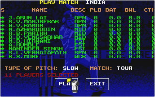 World Cricket atari screenshot