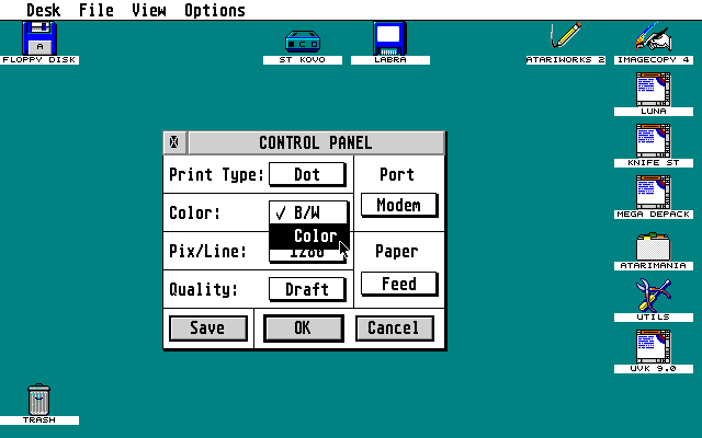 XControl - Extensible Control Panel atari screenshot