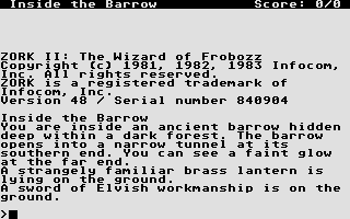 Zork II - Wizard of Frobozz (The) atari screenshot