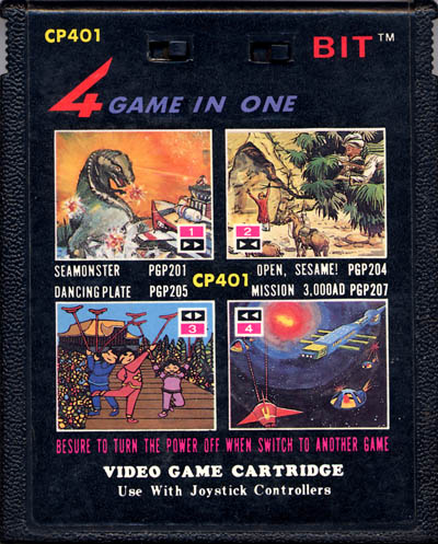 4 Game in One - Seamonster / Open, Sesame! / Dancing Plate / Mission 3,000AD — Cartridge 1