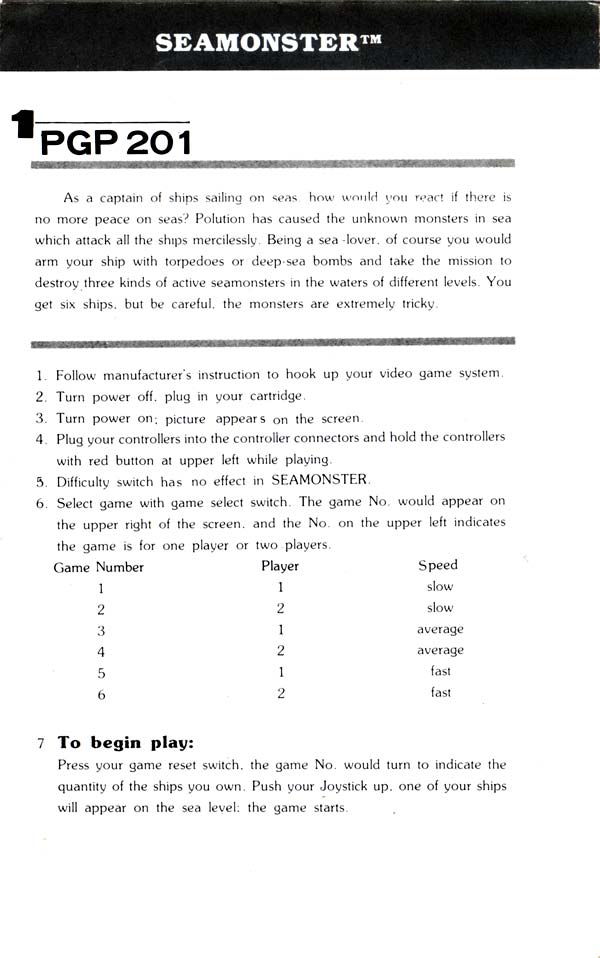 Instructions page 1