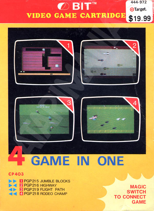 Atari 2600 VCS 4 Game in One - Jumble Block / Highway