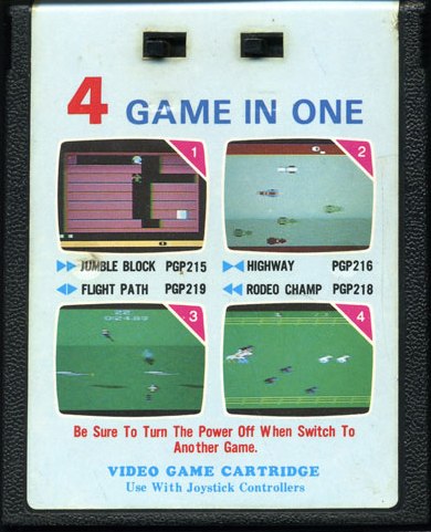 4 Game in One - Jumble Block / Highway / Flight Path / Rodeo Champ — Cartridge 1