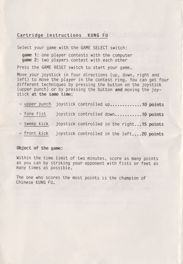 Instructions page 1