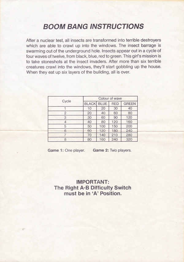 Instructions page 1