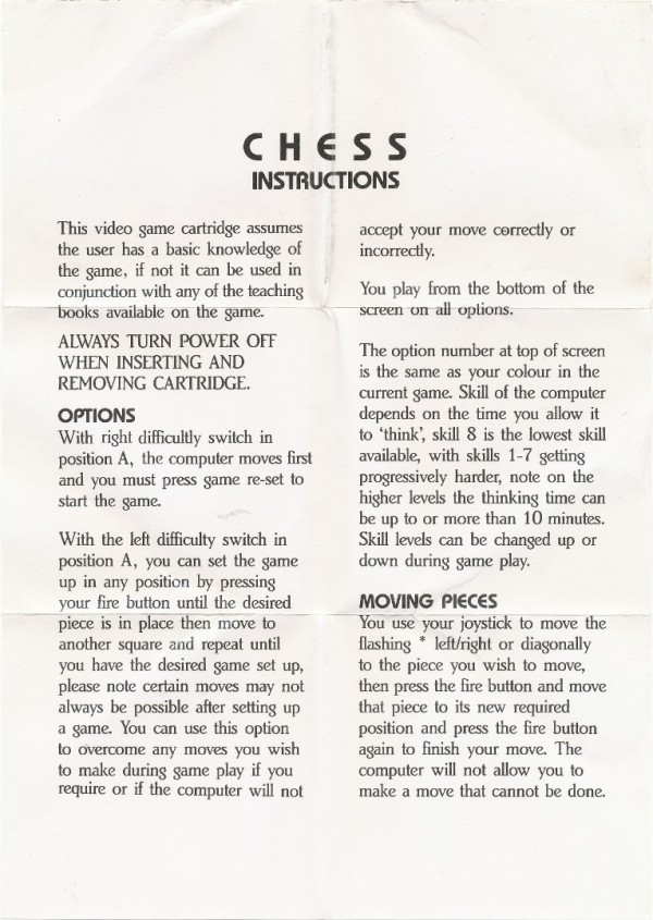 Instructions page 1